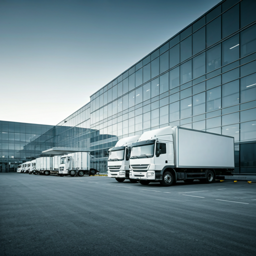 Pete Oil & Haulage corporate headquarters with logistics vehicles in foreground